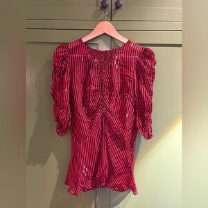 Isabel Marant Red and Black Striped Blouse size 36